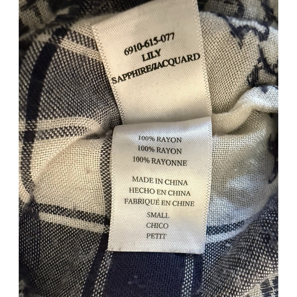 Rails x Anthropologie LILY YARN-DYED Sapphire Jacquard Blue Baja Top SM Hippie - Picture 8 of 9
